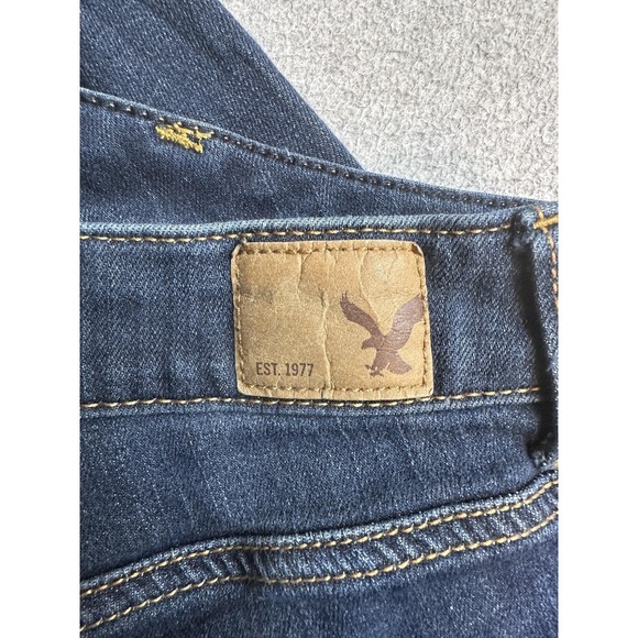 American Eagle Outfitters Jegging Jeans Womens 4 Long Blue Dark Stretch Denim - Picture 13 of 14